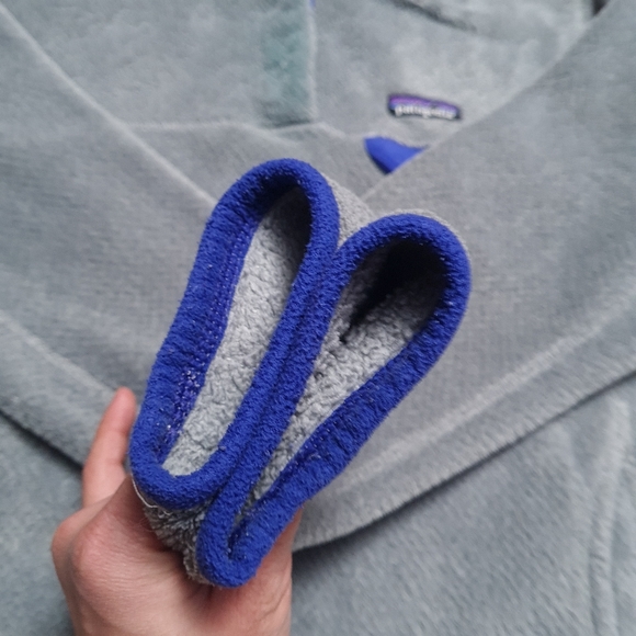 Patagonia Re-Tool Snap-T Fleece Pullover Jacket Grey/ Blue Women's L - Picture 6 of 16